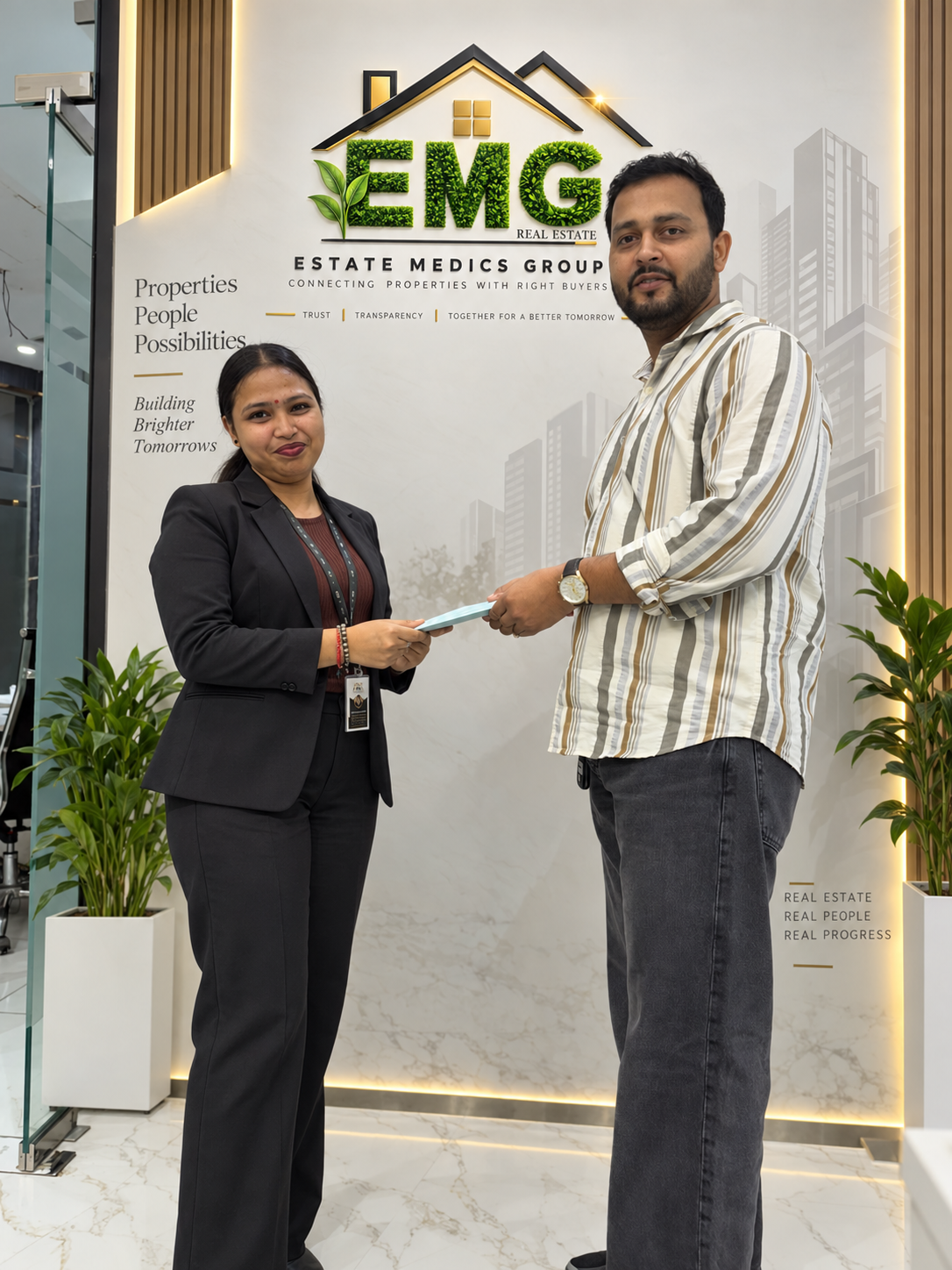 EMG team appreciation moment at the Noida office